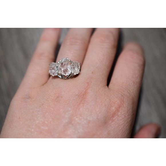 Alternative Engagement Ring Raw rustic Boho Promise Ring dainty unique s… - Picture 2 of 8